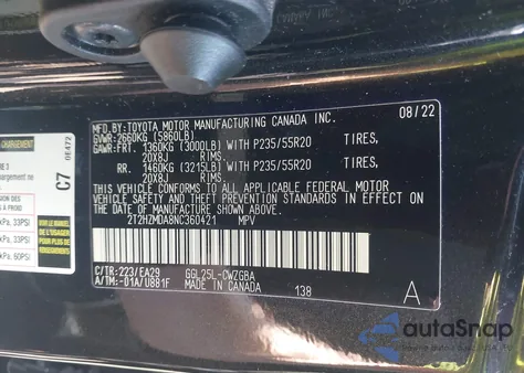 2022 Lexus Rx from USA, damaged, VIN 2T2HZMDA8NC360421
